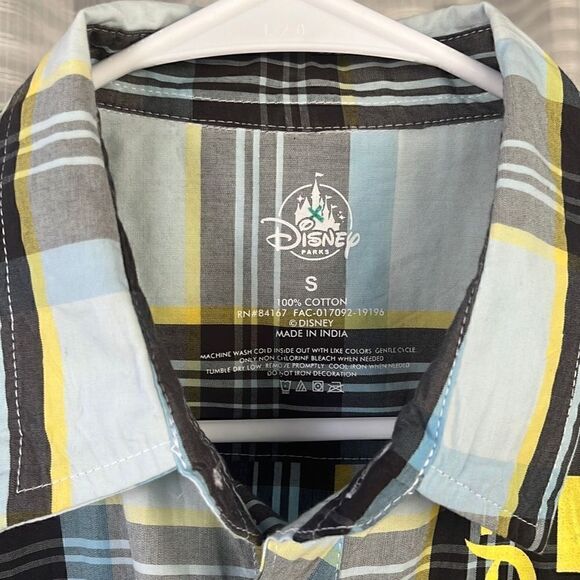 Disney Parks Plaid Button Shirt Disneyland 55 Sz Small Mickey Mouse - Picture 4 of 5